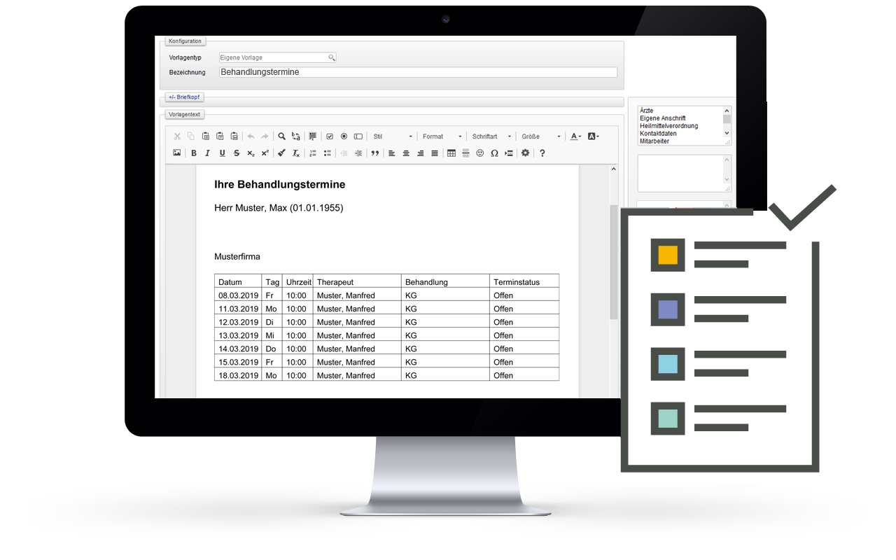 Behandlungstermine drucken Behandlungstermine drucken